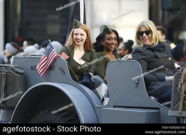 Fifth Avenue, New York, USA, November 11, 2023 - Veteran Participants during the 104th annual New York City Veterans Day Parade in New York City