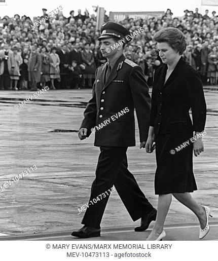 The Soviet Russian cosmonauts Valentina Tereshkova (b 1937) and Lieutenant Colonel Valery Bykovsky (b 1934). They had each undertaken a space mission in June...