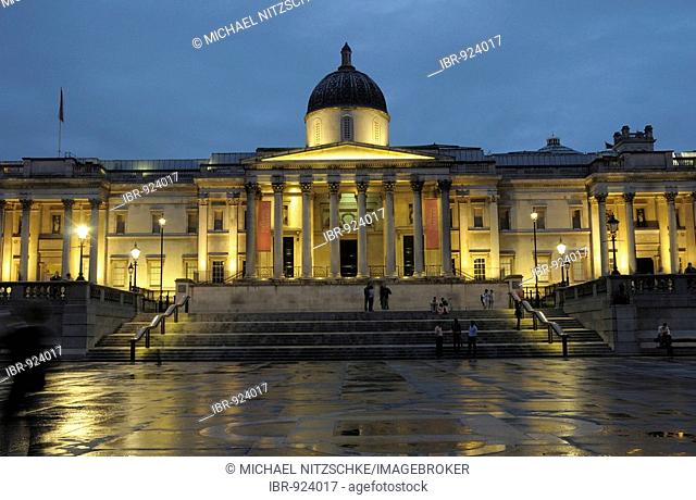 National Gallery, Trafalgar Square, London, Great Britain, Europe