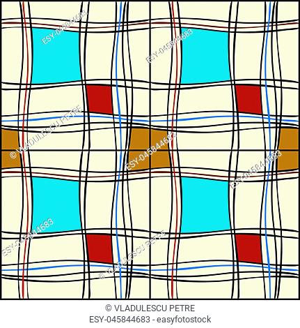 pattern with colored lines and forms