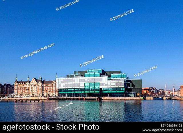 Copenhagen, Denmark - February 27, 2019: The Danish Architecture Center DAC, a modern glass building