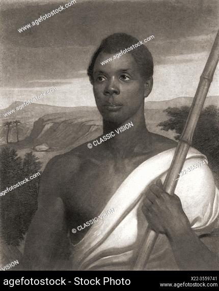 Joseph Cinqué, c. 1814 - c. 1879, leader of the 1839 revolt on the slave ship La Amistad. He was born in what is now Sierra Leone