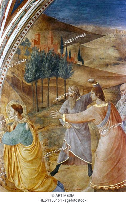 'The Stoning of St Stephen', mid 15th century. St Stephen (dc35), a deacon of the early Christian church in Jerusalem, was found guilty of blasphemy by the...