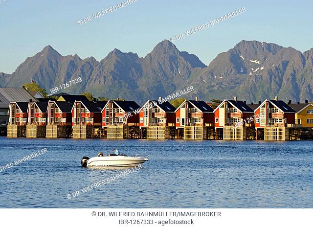 Houses at the harbour, Svolvaer, Norway, Scandinavia, Europe