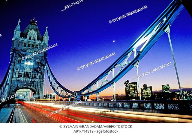 Tower Bridge at night, London. England, UK