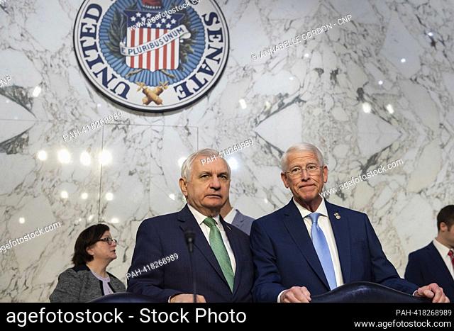 United States Senator Jack Reed (Democrat of Rhode Island), Chair, US Senate Committee on Armed Services, and United States Senator Roger Wicker (Republican of...
