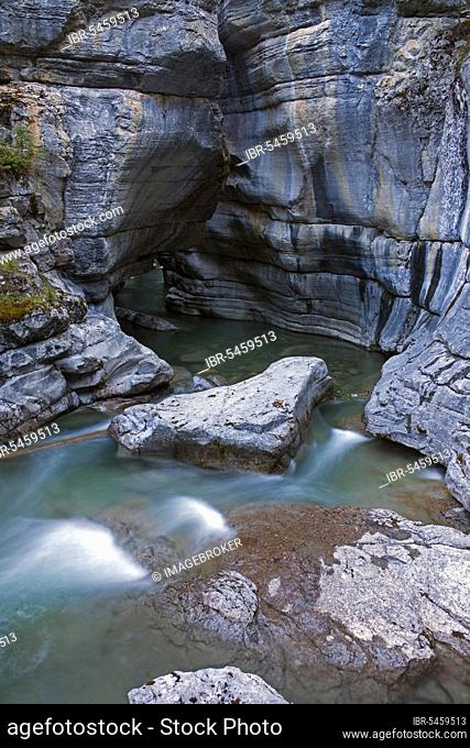 Stream in Maligne Canyon, Jasper National Park, Alberta, Canadian Rockies, Canada, North America