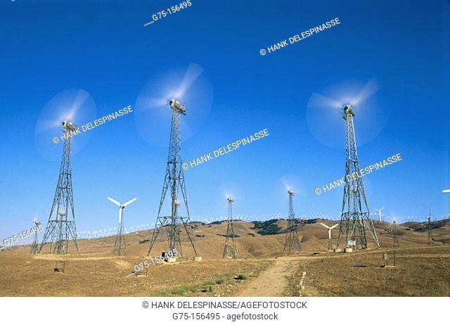 Wind turbines. Tehachapi. California. USA