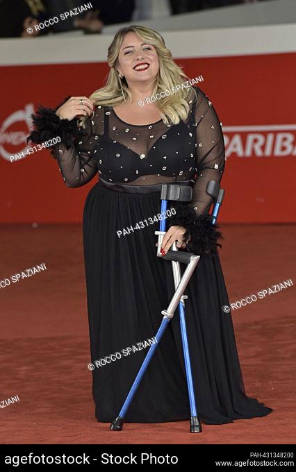 ROME, ITALY - OCTOBER 21: Benedetta De Luca attends a red carpet for the movie ""Fingernails"" and ""Zucchero - Sugar Fornaciari"" during the 18th Rome Film...