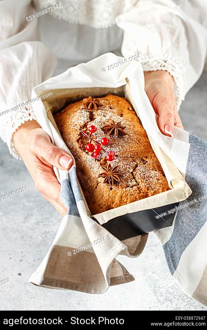 Stollen is a fruit bread of nuts, spices, dried or candied fruit, coated with powdered sugar. It is a traditional German bread eaten during the Christmas season
