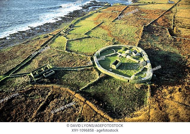 Inishmurray island, County Sligo, Ireland  Early Celtic Christian ring fort cashel monastic settlement and fisherman's cottage