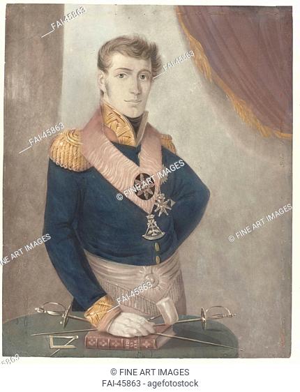 Prince Frederick of the Netherlands as Grand Master by Langerveld, Harmanus (1777-1830)/Colour Lithography/Neoclassicism/1817/Holland/Rijksmuseum, Amsterdam/43