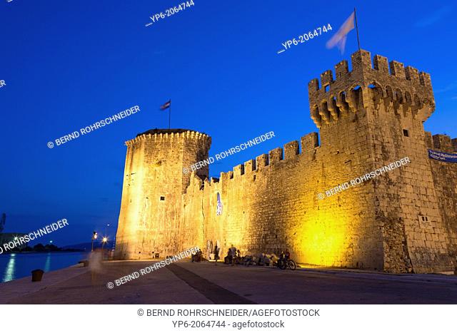 Kamerlengo castle at night, Trogir, Croatia