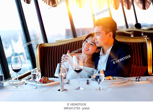 Young couples in the restaurant