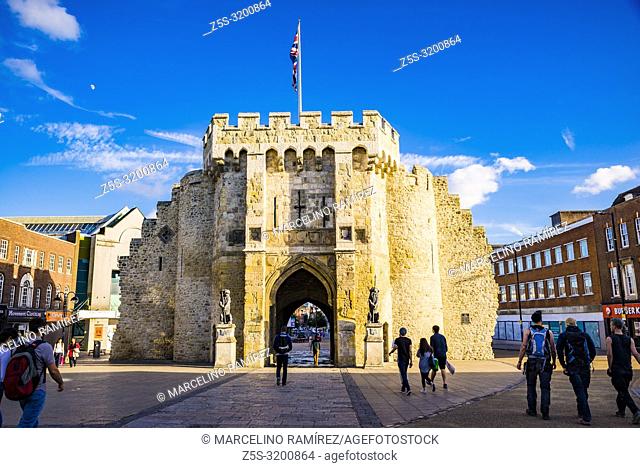The Bargate is medieval gatehouse in the city centre of Southampton. North side. Southampton, Hampshire, England, United Kingdom, UK, Europe