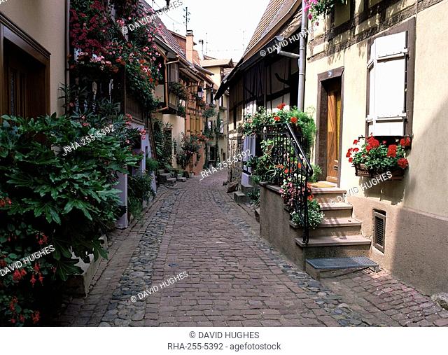 Eguisheim village, near Colmar, Haut-Rhin, Alsace, France, Europe