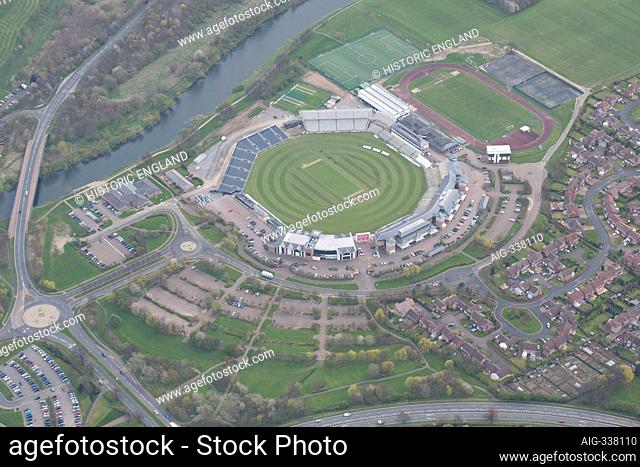 Durham County Cricket Ground, County Durham, 2014, UK. Aerial view