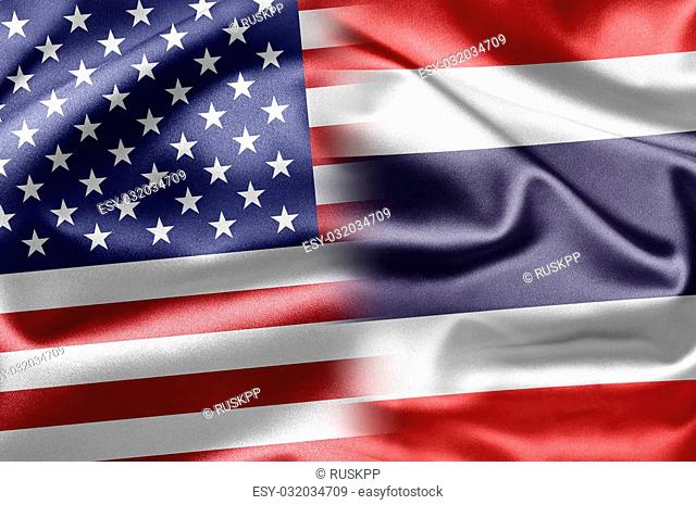 US and the nations of the world. A series of images with US flag. How to search for double flags? At my portfolio simply type the name of the two countries