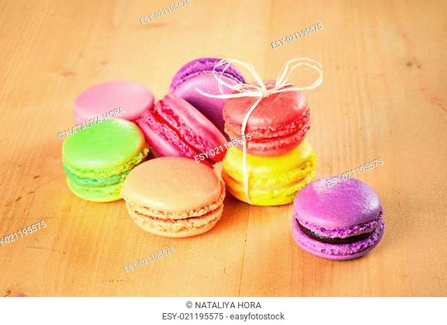 traditional french colorful macarons