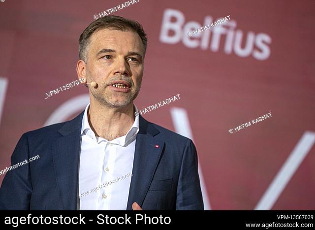 Johan Vankelecom pictured during a press conference to present the year results of Belfius bank, Friday 25 February 2022 at the Belfius tower