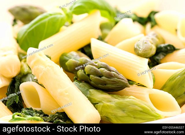 asparagus tips, pasta dish, pasta
