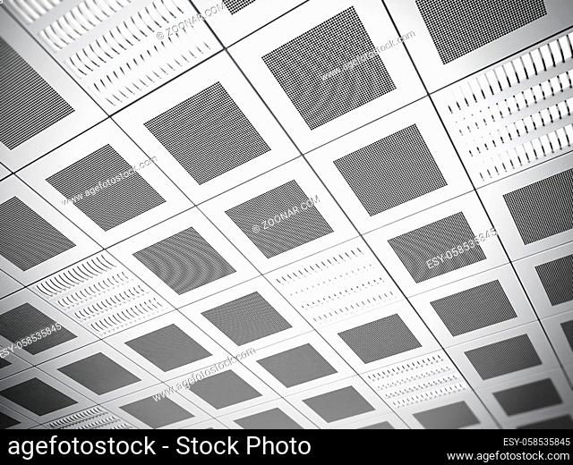 Suspended ceiling with square tiles