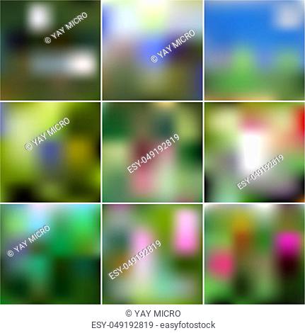 Set of Abstract Creative concept multicolored blurred background. For Web and Mobile Applications, art illustrations template design. Gradient mesh