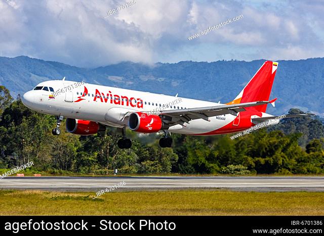 An Avianca Airbus A320 aircraft with registration N664AV at Medellin Rionegro Airport (MDE), Medellin, Colombia, South America