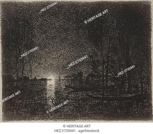 Nightpiece, original impression 1862, printed in 1921. Creator: Charles François Daubigny (French, 1817-1878)