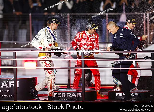 #1 Max Verstappen (NLD, Oracle Red Bull Racing), #11 Sergio Perez (MEX, Oracle Red Bull Racing), F1 Grand Prix of Las Vegas at Las Vegas Strip Circuit on...