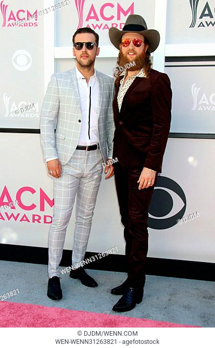 52nd Academy Of Country Music Awards held at the T-Mobile Arena Las Vegas - Arrivals Featuring: Brothers Osborne Where: Las Vegas, Nevada