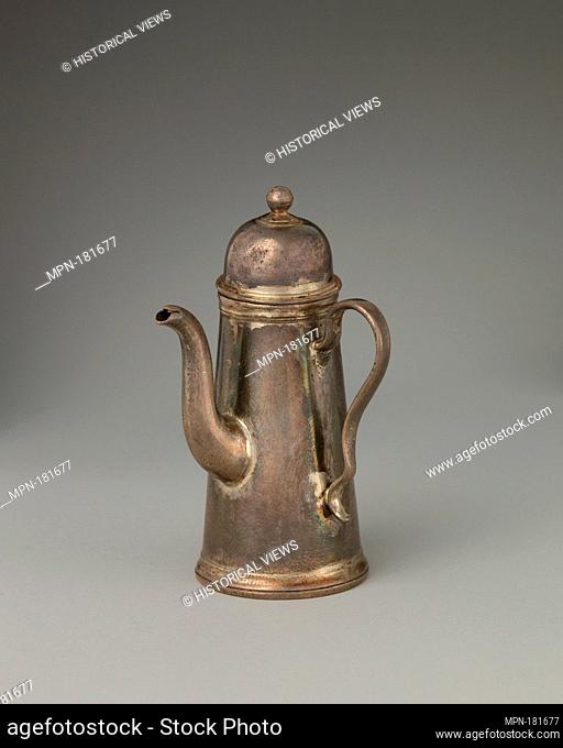 Miniature coffeepot with cover (part of a set). Maker: David Clayton (British, active 1689); Date: late 17th-early 18th century; Culture: British