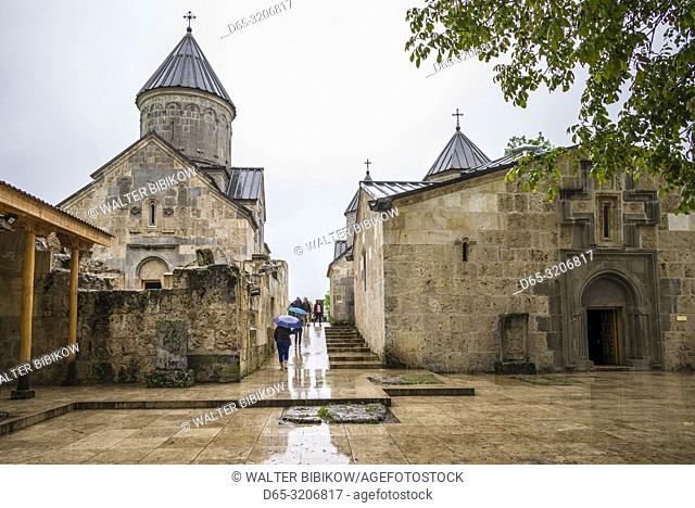 Armenia, Switzerland of Armenia area, Haghartsin, Haghartsin Monastery, church exterior with visitors, NR