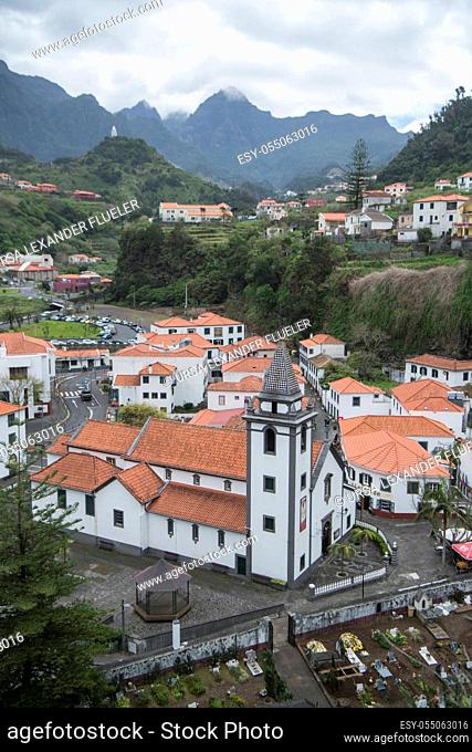 the Town of Sao Vicente on the Island of Madeira in the Atlantic Ocean of Portugal. Madeira, Porto Moniz, April, 2018