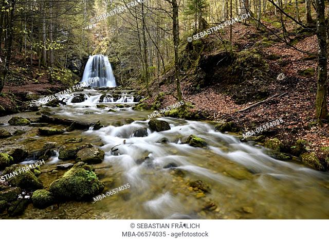 Josefstal waterfall at the Schliersee in the Bavarian Alps