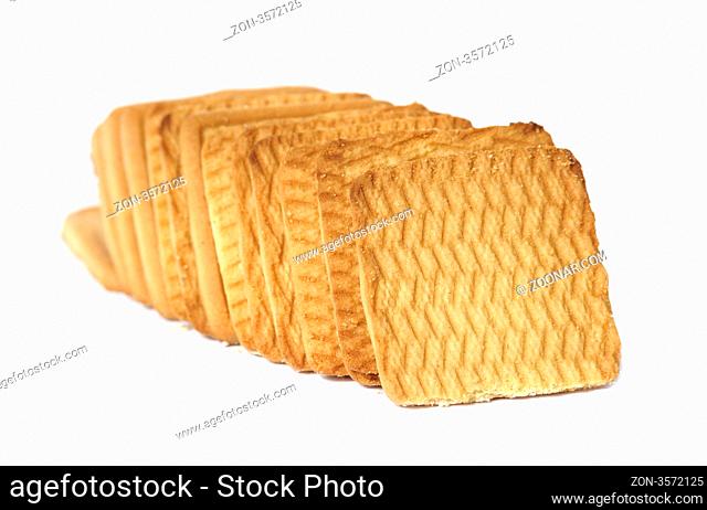 Square cookies isolated over white