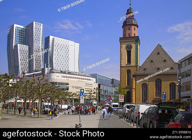 Germany, Hesse, Frankfurt am Main, Hauptwache, Galeria, St Catherine's Church