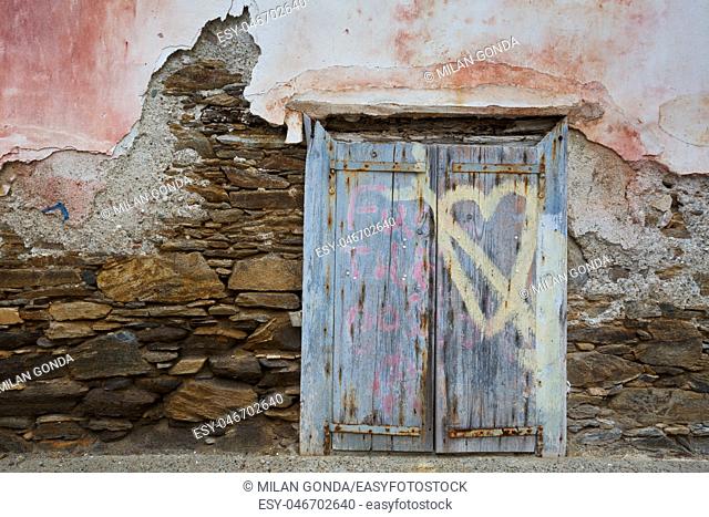 Abandoned building in Ermoupoli town on Syros island in Greece.