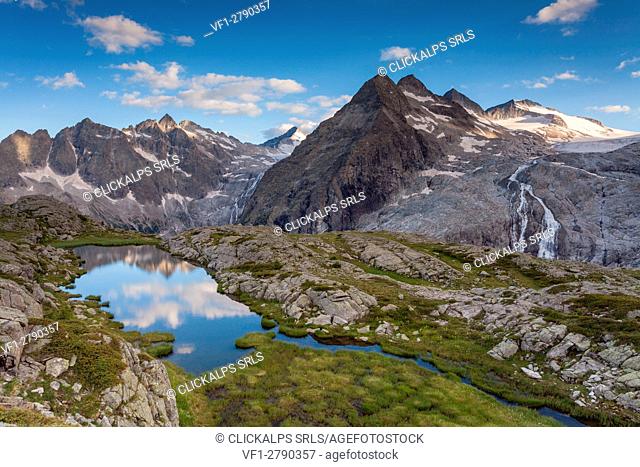 Genova valley, Adamelllo-Brenta natural park, Trentino Alto Adige, Italy. One of the many small lakes that surround the Mandrone refuge
