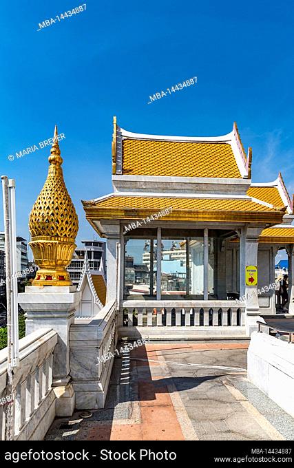 Corner pavilion, Phra Maha Mondop, Wat Traimit, Temple of the Golden Buddha, Bangkok, Thailand