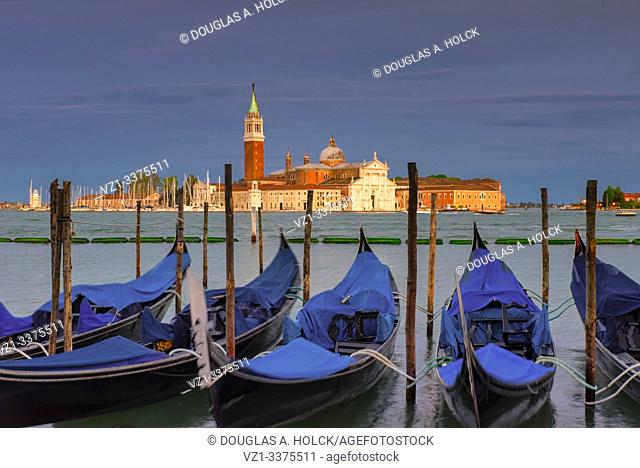 Last Light of Day on San Giorgio Maggiore Venice Italy World Location