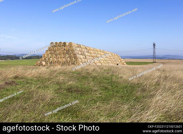 Stack of straw, large pile of hay, bale, bales. (CTK Photo/Marketa Hofmanova)