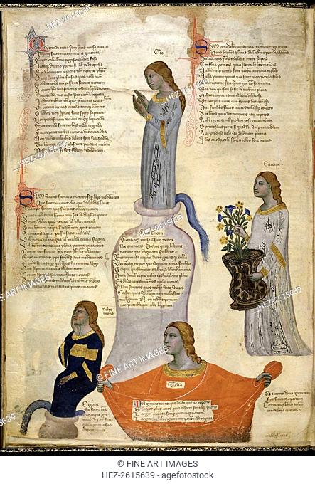Four Muses (From Regia Carmina by Convenevole da Prato). Artist: Pacino di Buonaguida (active 1302-1343)