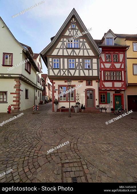 Historic town center of Karlstadt am Main, Main-Spessart County, Lower Franconia, Bavaria, Germany