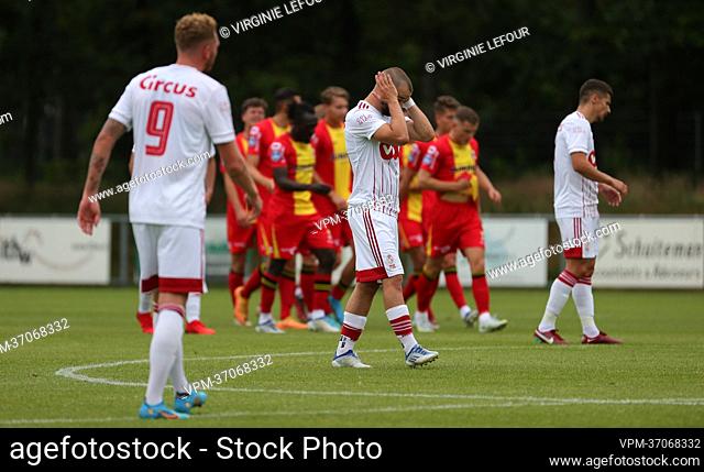 Standard's Nicolas Raskin looks dejected during a friendly game bewteen Standard Liege and Dutch Go Ahead Eagles during a training camp of Belgian first league...