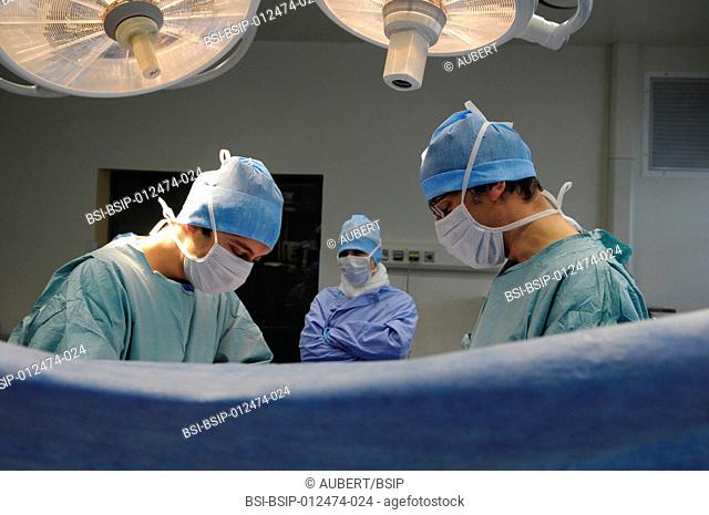 Photo essay at Lyon hospital. Department of urology. Phalloplastie, operation of plastic surgery to create a phallus, required to complete a change of sex