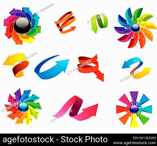 you can use colorful arrows labels vector vector to design banners, posters, backgrounds, ..etc