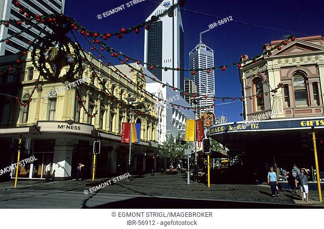 Christmas decoration in downtown Perth, Westaustralia