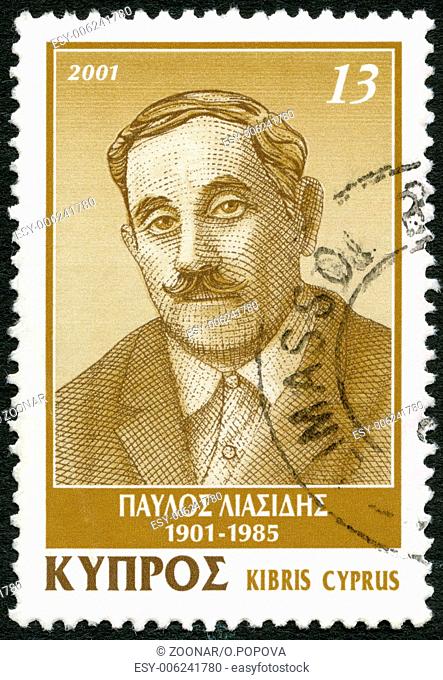 CYPRUS - 2001: shows Pavlos Liasides (1901-1985), Poet