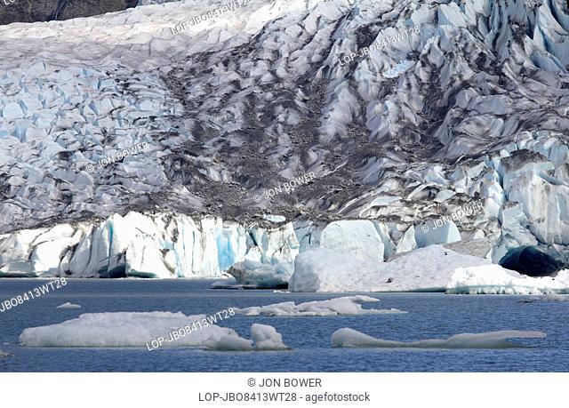 USA, Alaska, Mendenhall Glacier. A view toward the Mendenhall Glacier in Alaska